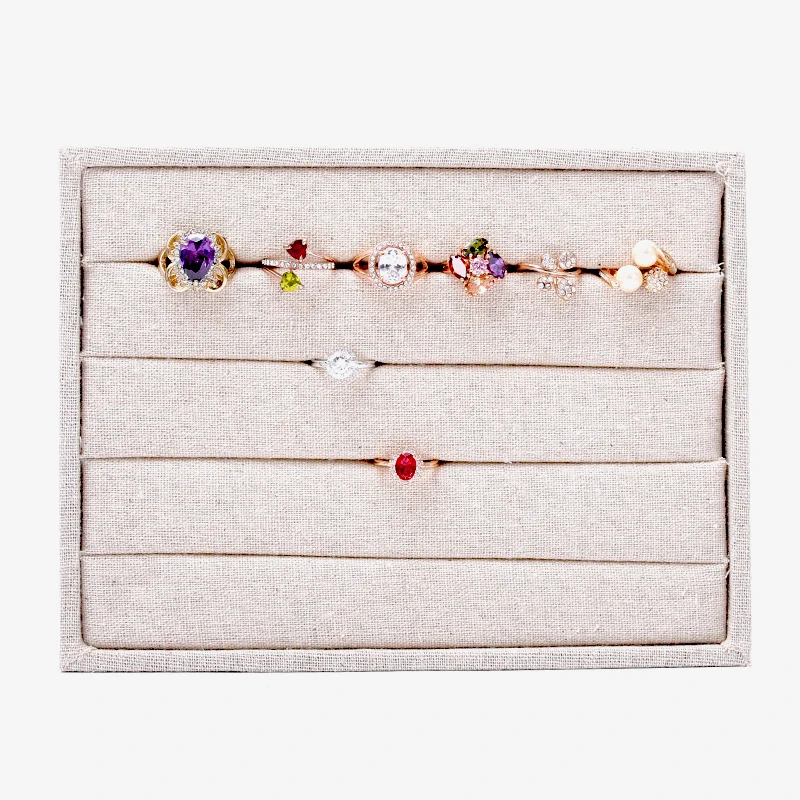 Linen Jewelry Tray Classic Ring Display Tray Jewellery Display Tray