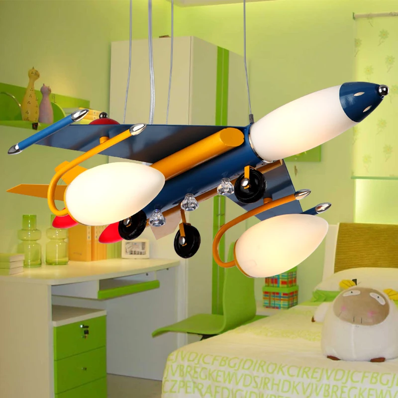 Светодиодный Детский Светильник bedroom художественные подвесные светильники из нержавеющей стали лампа, подвесной светильник самолет рекомендуемый светильник освещение