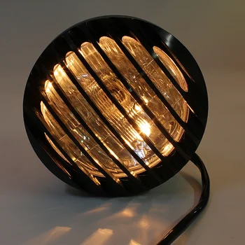 

6" Motorcycle Bullet Round H4 Bulb Head Lamp Halogen Headligh Lamp For Harley Chopper Bike 12V Black Halogen Lemp Light