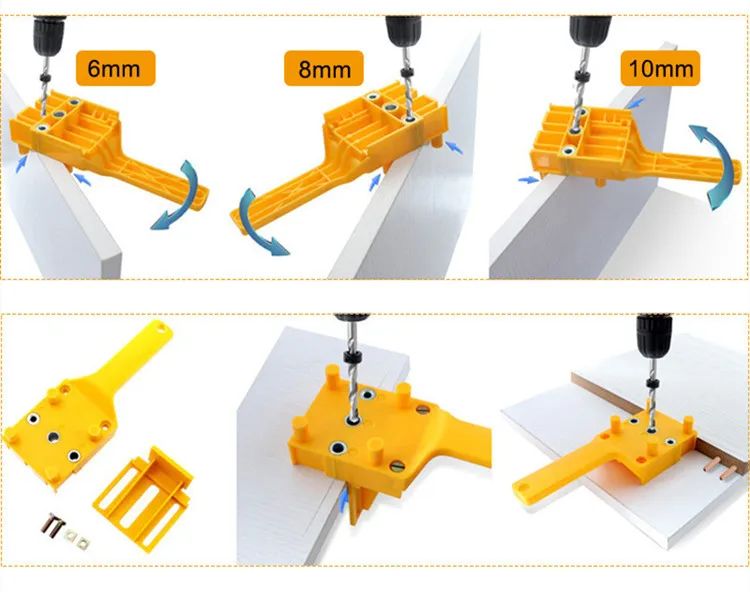 6-10 мм АБС пластик отверстие сверла направляющие отверстия локатор отверстие джиг деревянный позиционер вертикальное сверление приспособление дерево Рабочий ручной инструмент