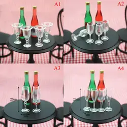 4 шт. мини смолы прозрачный стакан для вина чашки моделирование мебель модель для украшение для кукольного домика 1/12 Кукольный Миниатюрный