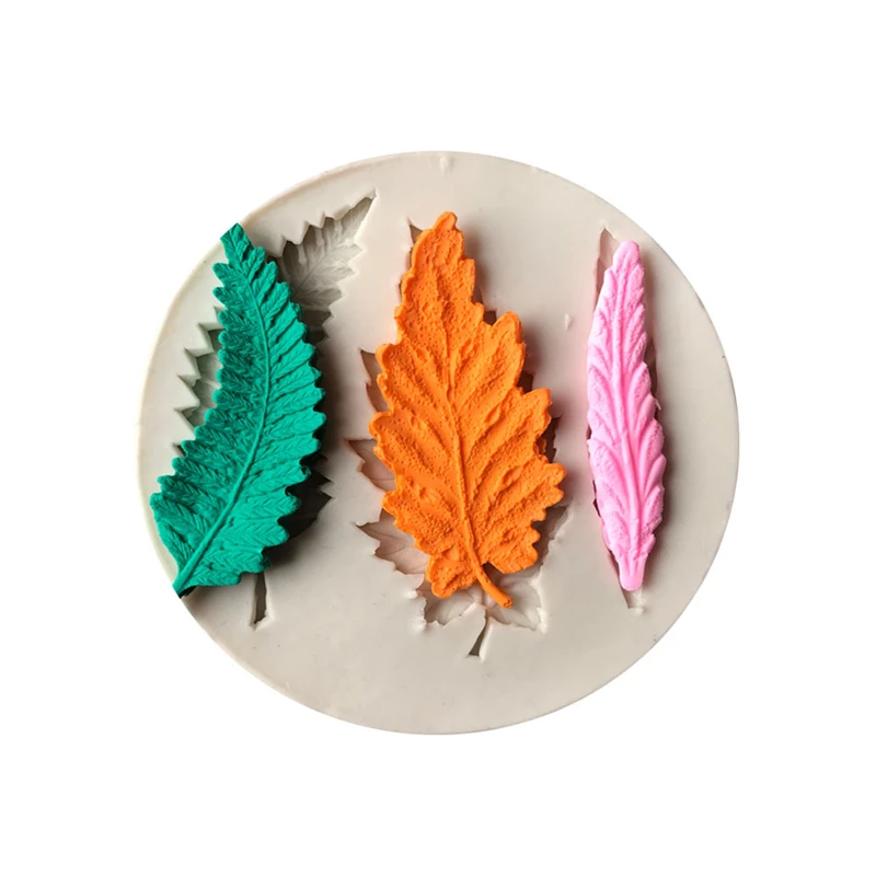Fondant Leaves Shape Silicone Molds Cake Candy Chocolate Moulds Embossed Decoration Pudding