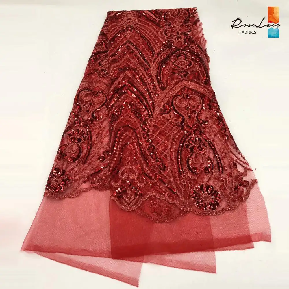 Бордовый тюль с блестками ткани Цвет Вина африканские нигерийские женские свадебные платья швейный Материал классический дизайн сеточка ткань