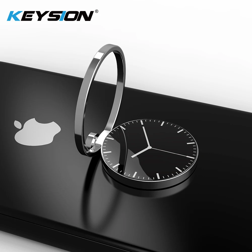 KEYSION Universal Luxury Watch pattern metal Finger Ring Holder 360 Rotate Mobile Phone Stent for iPhone X 8 Plus for Samsung S9