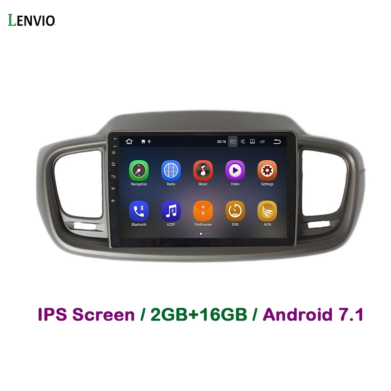 Автомобильный DVD плеер Lenvio 2 Гб ОЗУ Android 7 1 для KIA Sorento 2015 2016 четырехъядерный