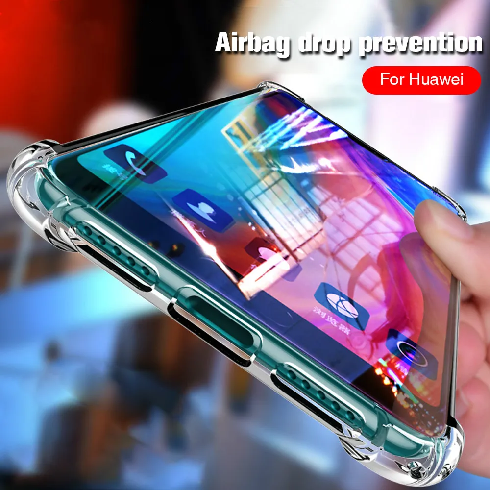 Противоударный чехол для Huawei P30 Pro Lite силиконовый прозрачный мягкий из ТПУ