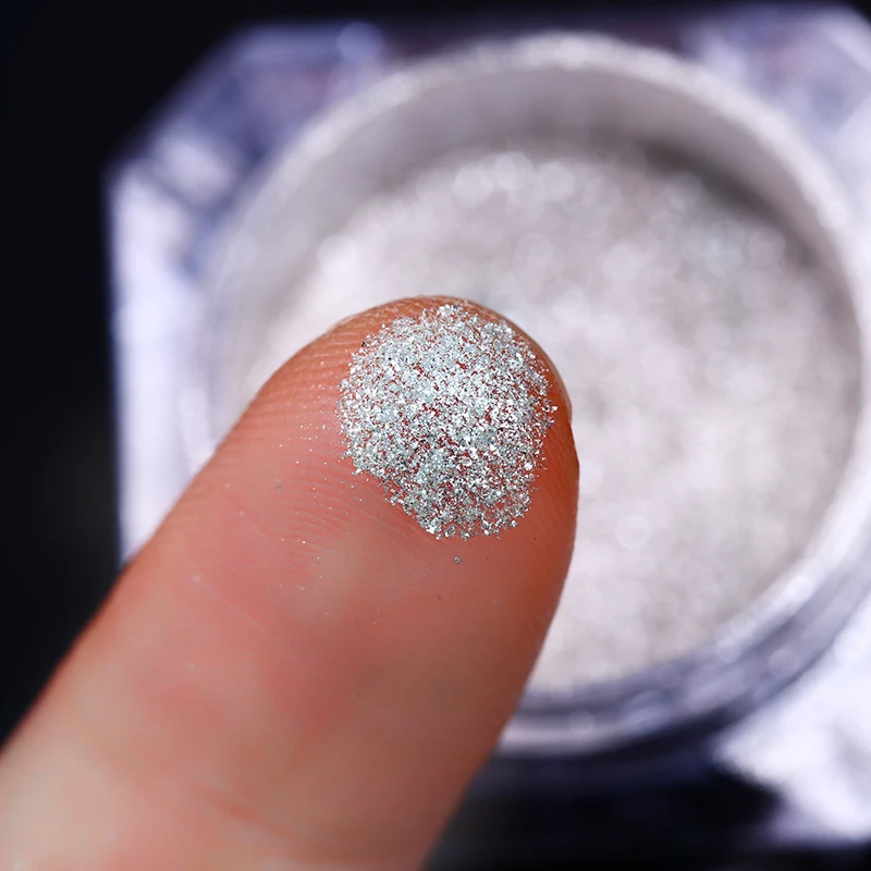 1 коробка 1/0. 5 г зеркальный серебристо-черный порошок для ногтей сверкающий хромированный пигмент для маникюра дизайн ногтей блестящая пыль украшение для УФ-геля