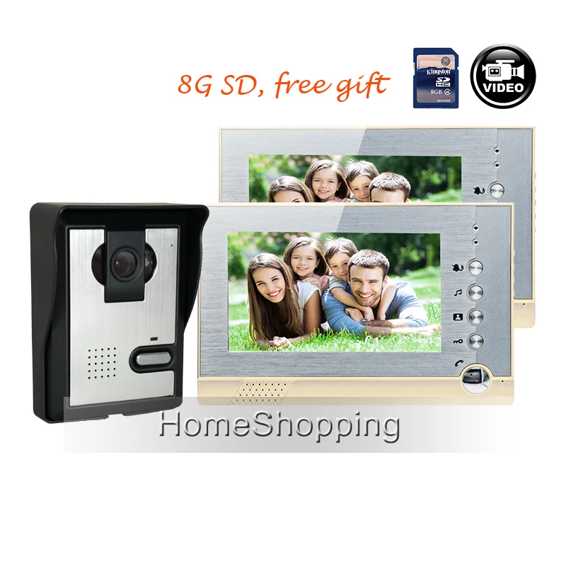 FREE SHIPPING 7 Color Screen Video Intercom font b Door b font Phone System 2 Recording