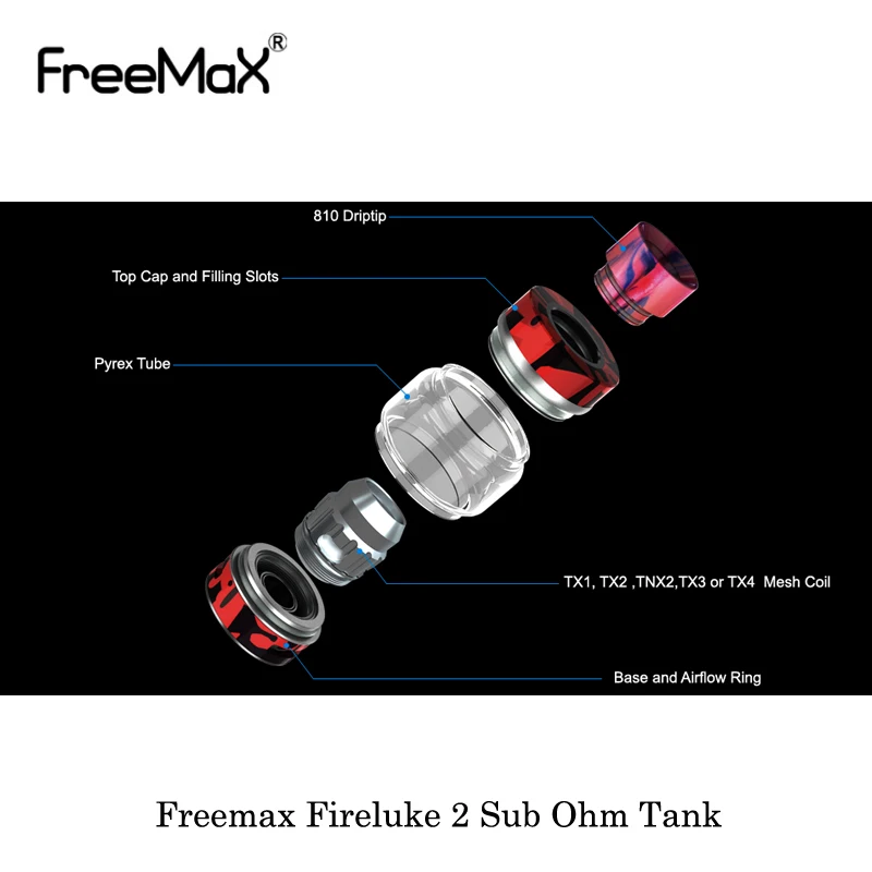 Электронная сигарета Freemax Fireluke 2 Tank Subohm 5 мл атомайзер с сетчатой катушкой X/TX