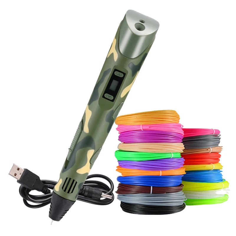 Продажа YEMELYA V2S креативная 3D Ручка для печати со светодиодным дисплеем diy принтер игрушки для рисования Развивающие игрушки для детей подарок на ден...