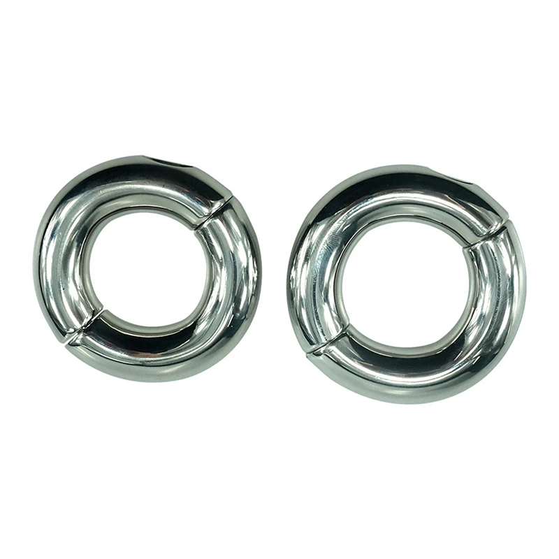 Stainless Steel Penis Ring Ball Stretcher Delay Lasting Metal Cock Ring Scrotum Restraint Testicular Chastity Device for Men (6)