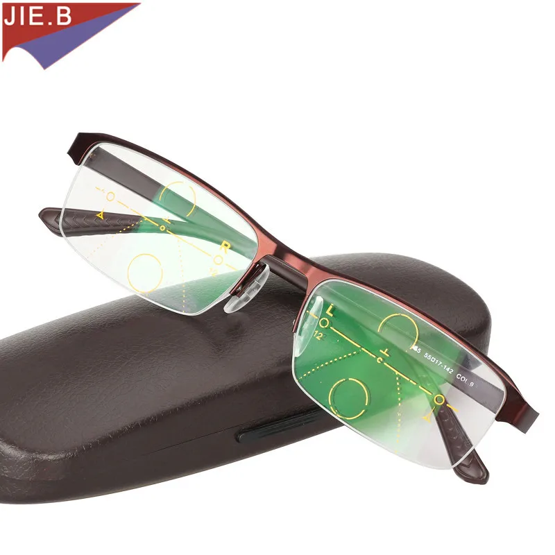 2019 Transition Sun Photochromic Reading Glasses Men adjustable vision With Multifocal Diopter Prog