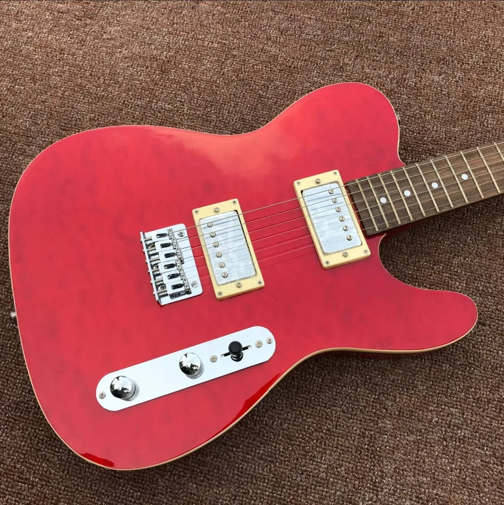 

custom shop,TELE 6 Strings handwork Electric Guitar,Rosewood fingerboard ,telecasterr gitaar.double red color flame top guitarra