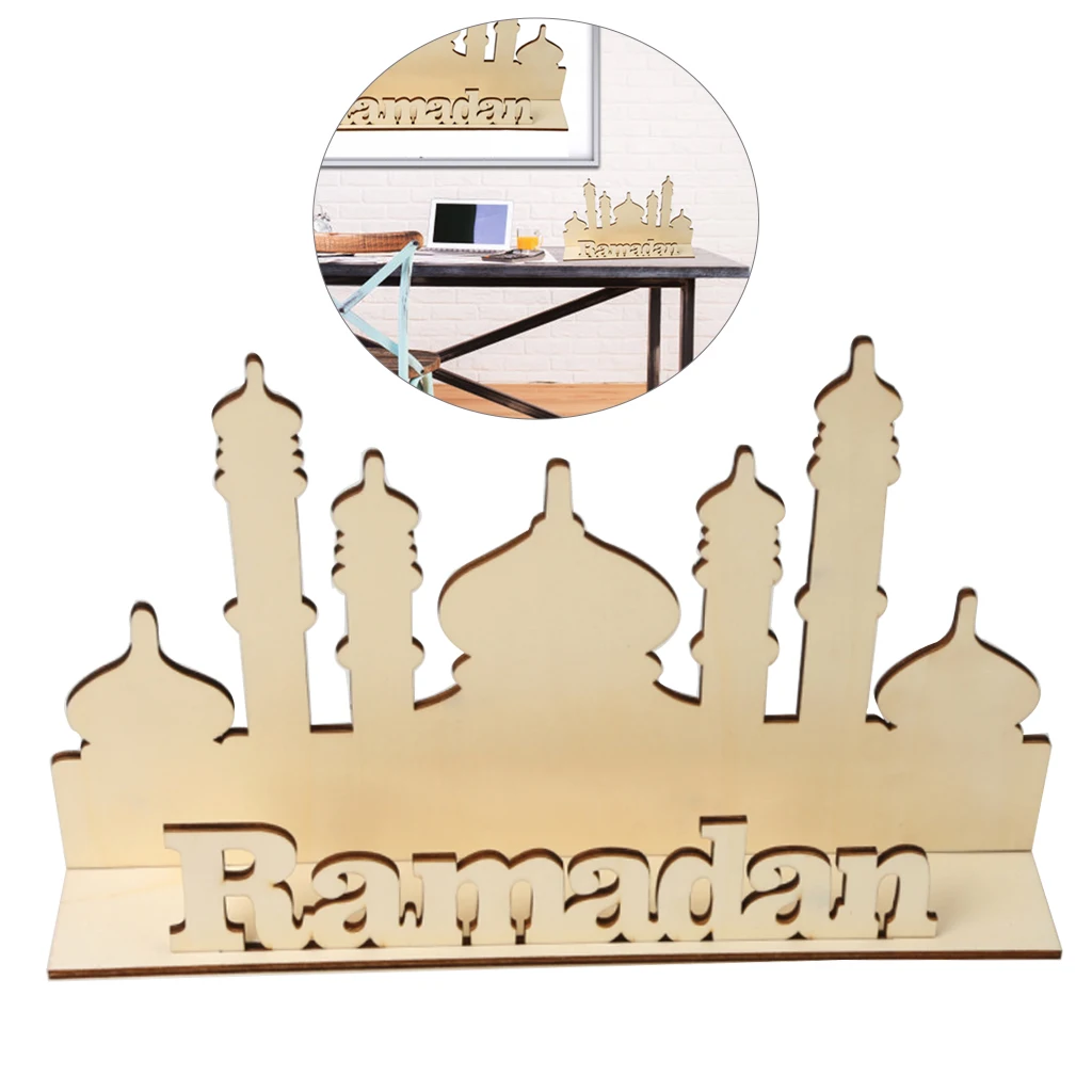2020 Wooden EID MUBARAK Ramadan Decorate Islamic And Eid Decorations For food happy Muslim decorate Gift | Дом и сад
