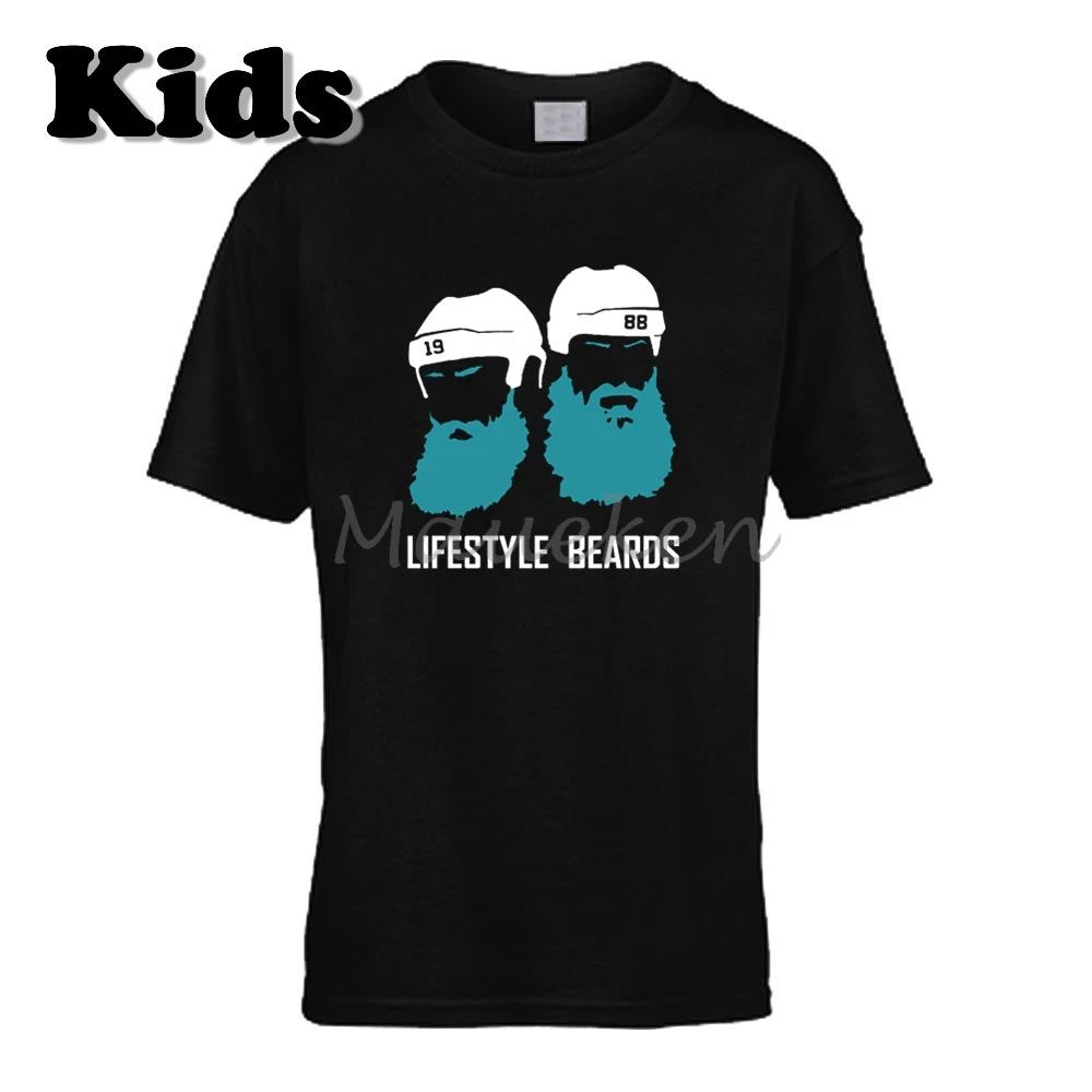 Детская футболка Lifestyle Beards Joe Thornton 19 Brent Burns 88, одежда Сан-Хосе, футболка для мальчиков и девочек с круглым вырезом, W19050202 - Цвет: 10