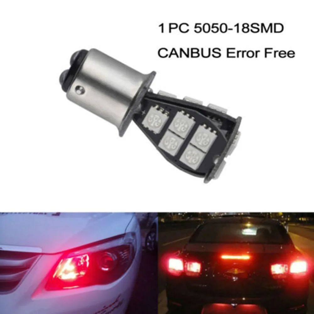

1 Piece Auto Car 1157 BAY15D LED Tail Brake Parking Lights 18SMD 5050 Auto Reserve Lamp Light LED Bulb Red