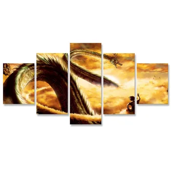 

Dragon Ball Anime Boy Goku Canvas Painting 5 Panel Posters and Prints Wall Pictures for Living Room