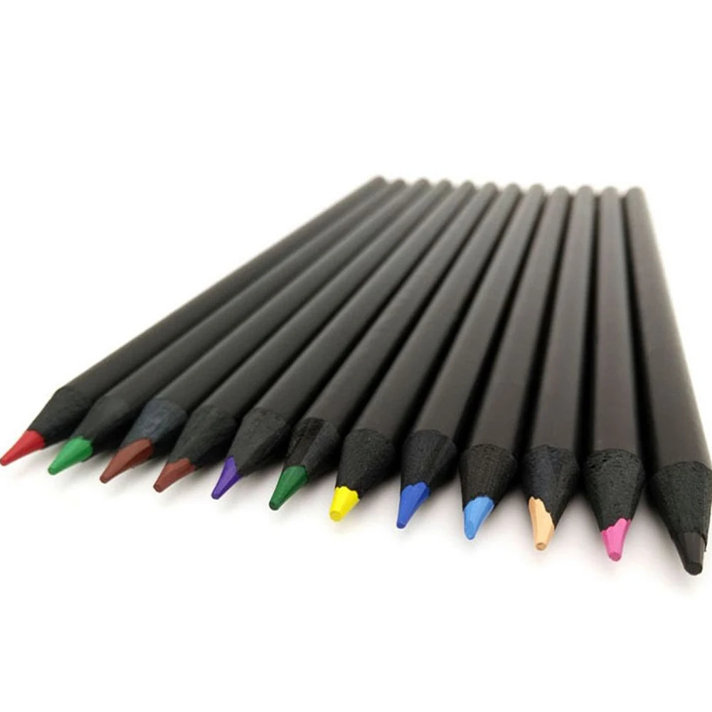 

12 Pcs Colorful Artist Sketch Drawing Charcoal Pencil 12 Bright Colours Pencils Kawaii School Basswood Pencils Business Gifts