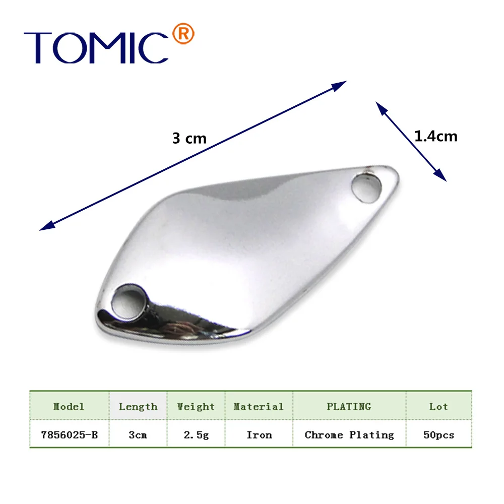 Tomic 50 шт., 2,5 г, 3,5 г, 5 г, Неокрашенная рыболовная ложка, микро литье, сделай сам, пустой корпус, форель, щука, бас, металлические приманки, флаттер, Спиннер, приманка