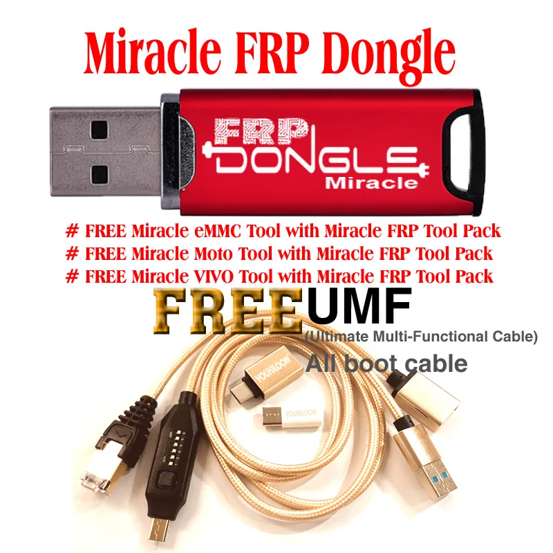 

2019 Newest Original Miracle FRP Dongle/ Miracle FRP Tool Dongle++umf cable (all In One Boot Cable )