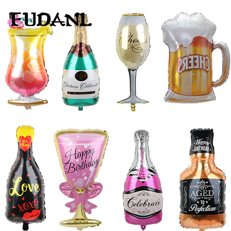 Золотая Корона, шампанское, стекло, бутылка виски, чашка, фольга, шар с днем рождения 30, вечеринка, украшение, юбилей, вечерние шары