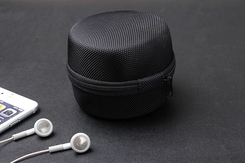 prativerdi Mini Black Earphone Case Earphone Box Headphone Travel organizer Earbuds Coin Collect Storage Bag for iphone cable 12