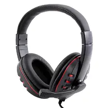 Auriculares gamer gaming headset auriculares con micrófono usb 2.0 de cuero 2 m para sony pc headset auriculares de lujo negro