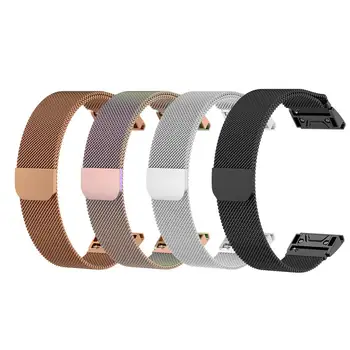 

New Magnetic Milanese Stainless steel Replacement Watch Strap Wrist Strap 22MM For Garmin Fenix5 Fenix 5 Smart Watch Adjustable