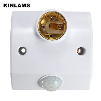 

KINLAMS LED E27 Human Body Induction Lamp Holder 110V-220V Automatic Body Infrared IR Sensor Adjustable Time Sensitivity Holder