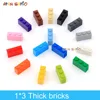 DIY bloques de construcción de ladrillos 1x3 puntos 16 piezas Lote 16 colores educativo creativo Compatible con Legoe los Duplos juguetes para los niños ► Foto 1/6