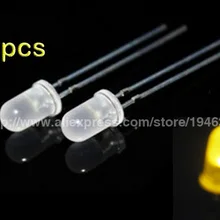 100 шт. 5 мм желтый LED светодиод F5mm желтый светодиод