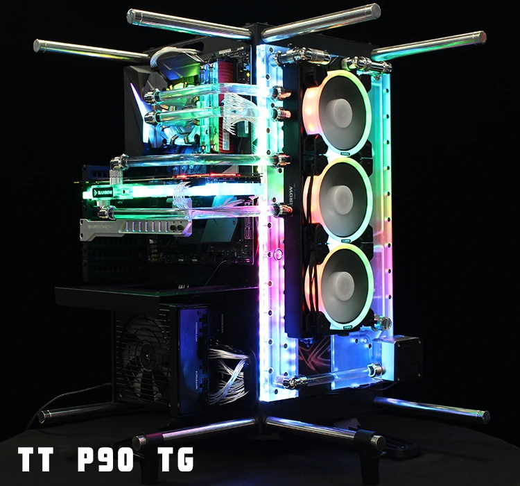 Курган водяного охлаждения бак для Thermaltake Core TT P90 ТГ открытое компьютерное чехол 2,0 5V водный канал, подарок парню, TTP90-SDB