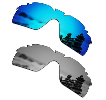 

SmartVLT 2 Pieces Polarized Sunglasses Replacement Lenses for Oakley Radarlock XL Vented Ice Blue and Silver Titanium