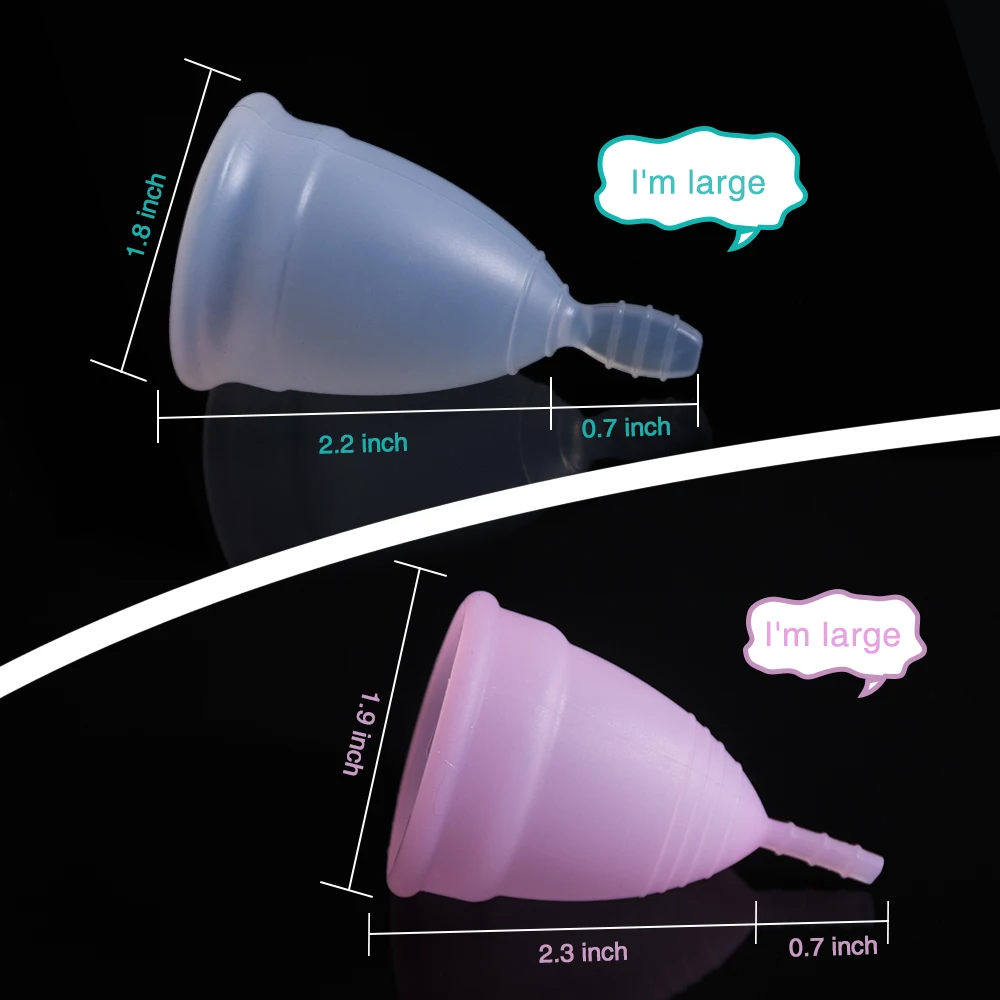 2 шт., Женская менструальная чашка, медицинская силиконовая, для женской гигиены, Вагина, копа, период, чашки, инструмент для стерилизации, чашка для периода Луны, для женщин, D1033