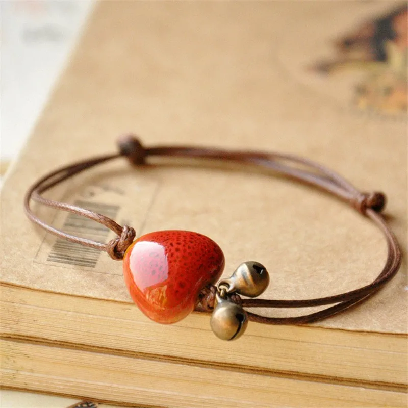 

QCOOLJLY New Creative Bracelet beads woven women National style Fresh Bells adjustable size Anklet For Women Girls