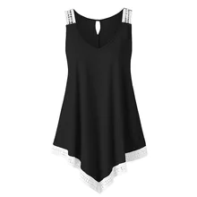 ROSE GAL Summer Women Tank Tops Casual V-Neck Keyhole Asymmetric Tops Fashion Plus Size Crochet Tank Top Big Size Clothes 5XL ROSE GAL Summer Women Tank Tops Casual V-Neck Keyhole Asymmetric Tops Fashion Plus Size Crochet Tank Top Big Size Clothes 5XL