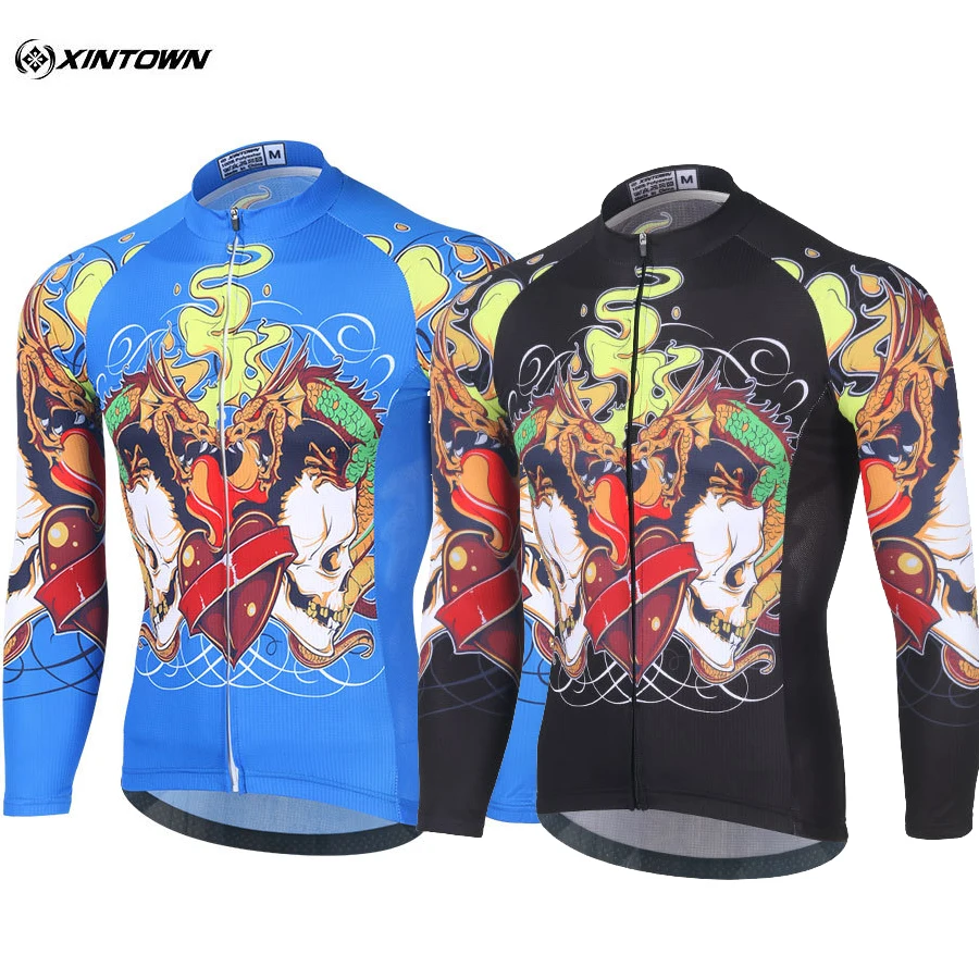 Camisetas de Ciclismo de manga larga para Hombre, Maillot transpirable