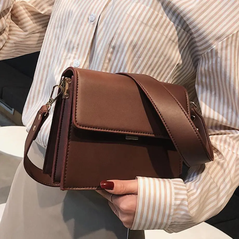 

Luxury brand square flip bag 2019 new high quality leather Women's Designer Handbag simple Shoulder Messenger Bag Bolsos Mujer