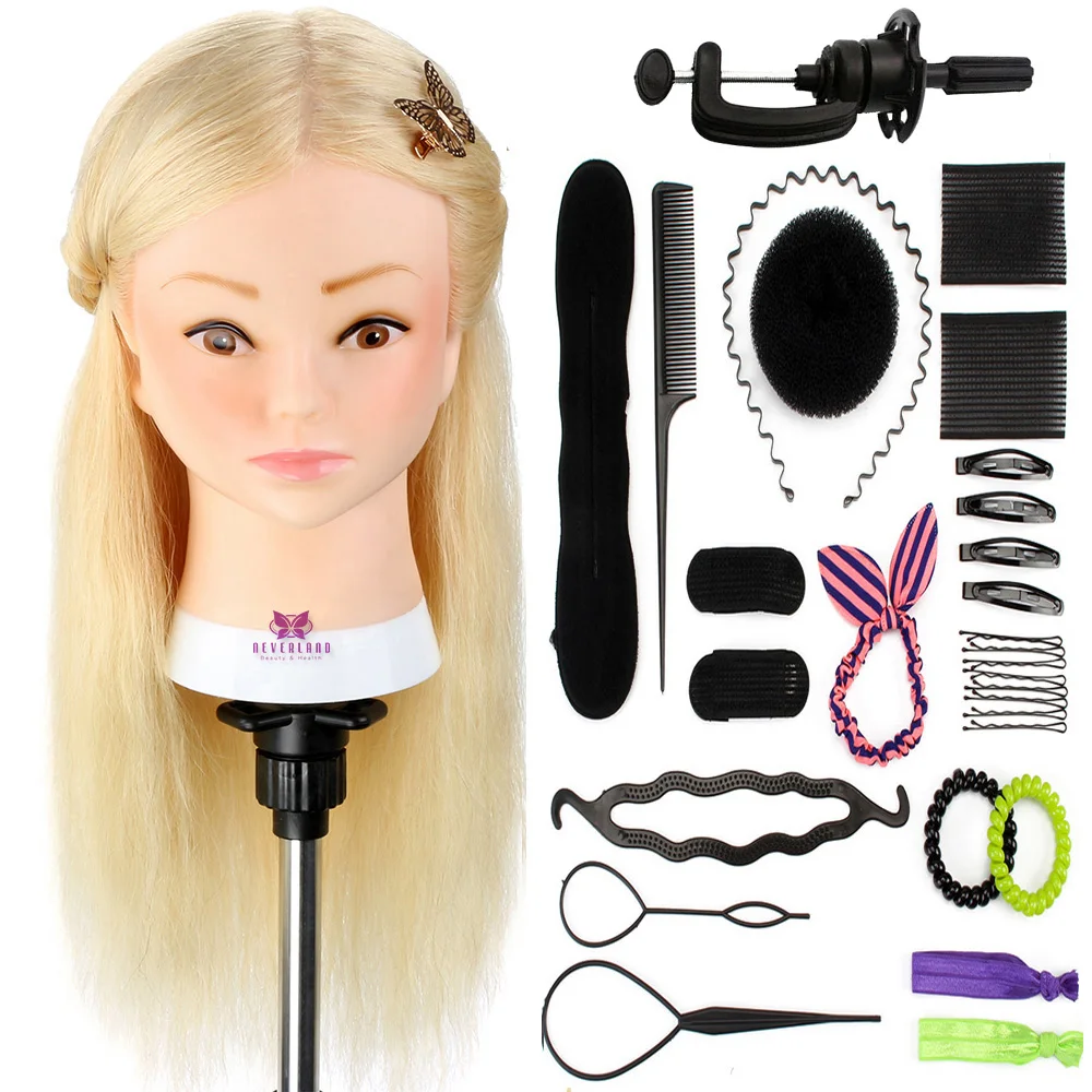 Professional Girl Mannequin Head With 100 Blonde Real Human Hair