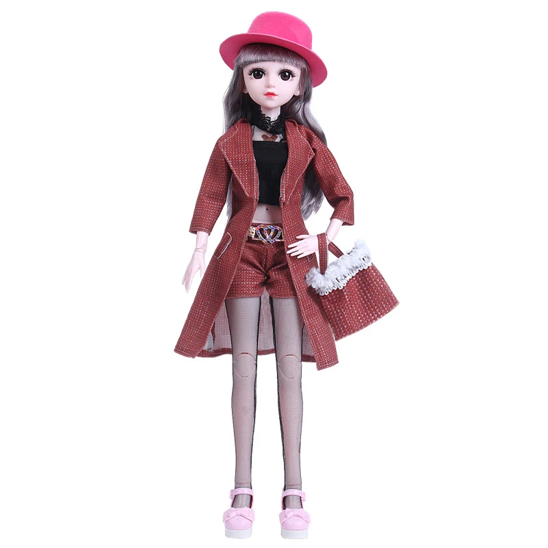 

New Clothes for Dolls Accessories Dress Suit Set for 60cm BJD Doll Clothes with Bag Hat for bjd Toys for Girls Gift