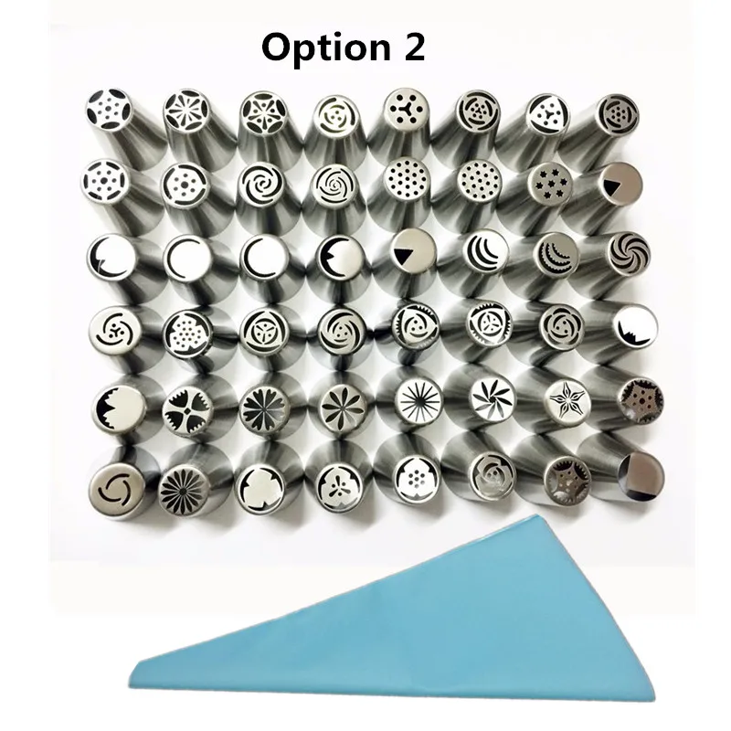 SHENHONG 48 шт глазурные наконечники для выпечки украшения насадка для пирожных и муфты наборы из нержавеющей стали розы формы для выпечки кексов крема - Цвет: Option 2