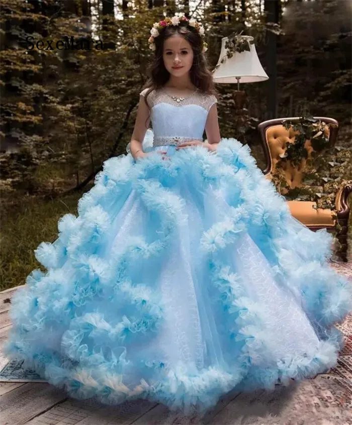 blue pageant dresses for girls