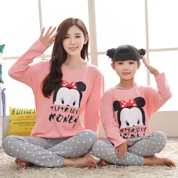

2019 Mother and Daughter Pajamas Minnie Family Matching Clothes Outfits Mommy and me Clothes Girls Pijamas Pyjamas Fille