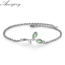 Colgador De Hojas De Ópalo De Cadena Ajustable 925 Brazalete Colgador De Hojas De Ópalo De Cadena Ajustable 925 Brazalete