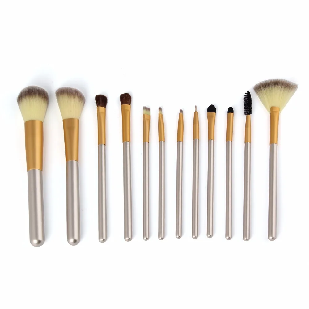 Classic Makeup Brushes Foundation Eyebrow Eyeliner Blush Cosmetic Concealer Champagne Make Up Brushes Tools pincel maquiagem (7)