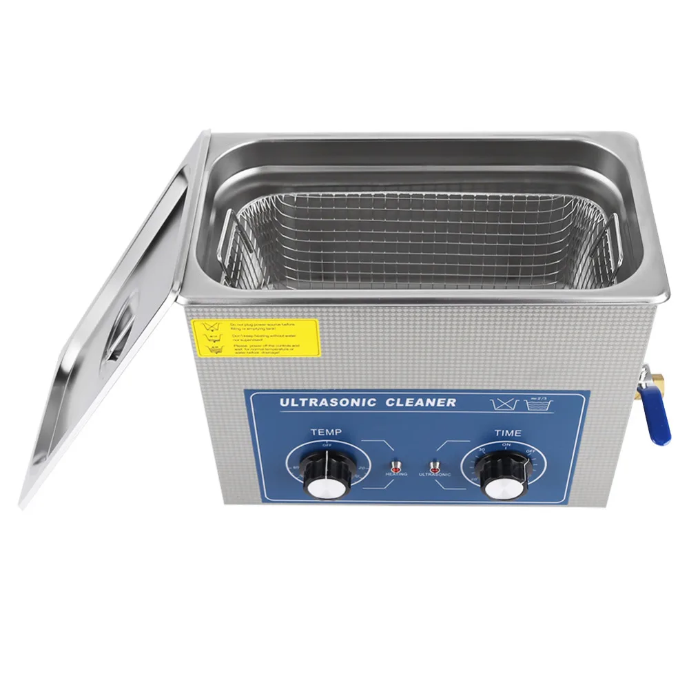 

6L Ultrasonic Cleaner Bath Heated & Timer Stainless Steel Mechanical Cleaning Tank Machine with Basket For Jewelry Watch 220V