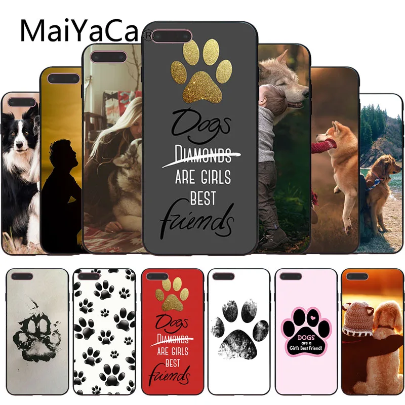

MaiYaCa Dogs Are Girls cute Dog paws Soft print Phone Accessories Case For iphone X 8 8plus 7 7plus 6 6s XS XR XSMAX Cover