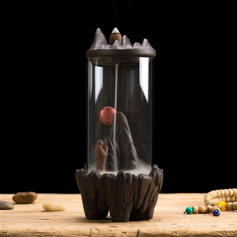 PINNY Funny Artistic Backflow Incense Burner Ceramic Acrylic Cone