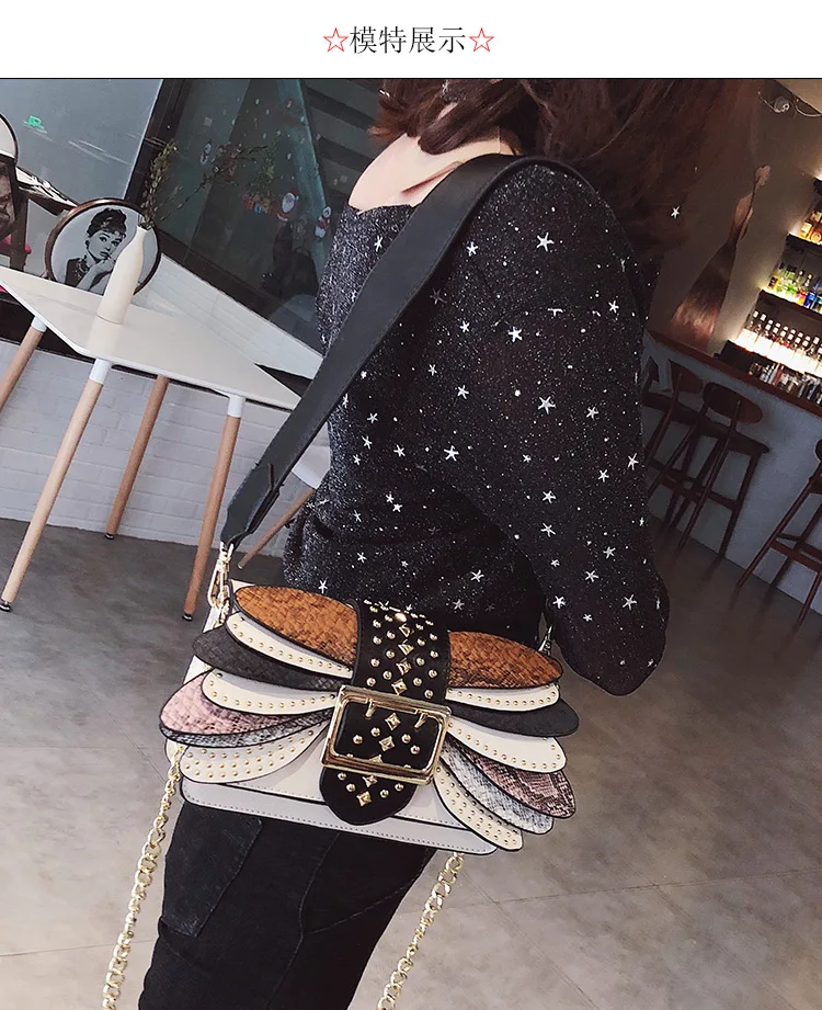 Cheap rivet shoulder bag
