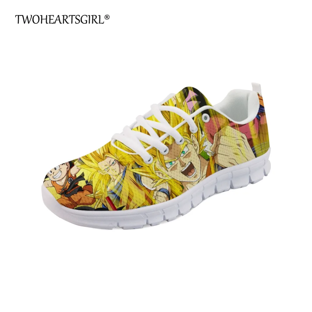 

Twoheartsgirl Fashion Women Sneakers Super Dragon Ball Z Prints Flat Shoes Casual Lace Up Men Anime Mesh Running Shoes Zapatos